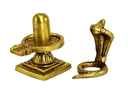 ESPLANADE Brass Shiv Ling Shiva Lingam with Sheshnaag Statue Idol Murti for home temple and Pooja - 4" inches - Image 4