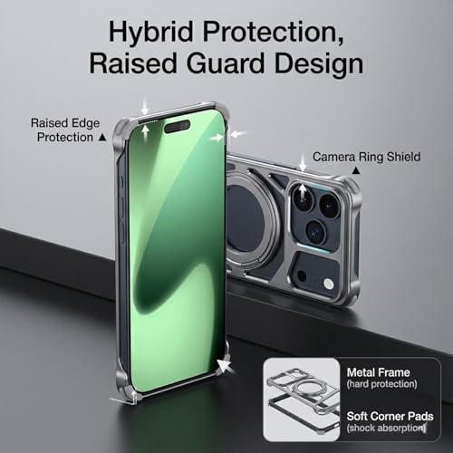 Armure Rigide iPhone 17 Pro Max Bumper Aluminium Finition Titanium MagSafe Premium - 6
