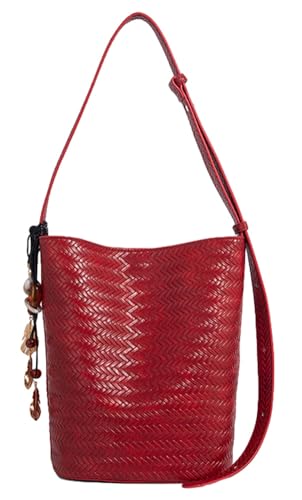 Women's Small Woven Bucket Bag Retro Luxury Shoulder Purse Crossbody Hobo Handbag Woven Tote Bag Underarm Bucket Handbag 2025