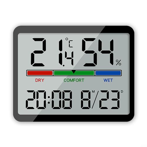 Reloj digital de baño con temporizador de ducha con alarma, reloj de pared de temperatura, diseño magnético para soporte de nevera y agujeros para colgar para baño, cocina, temporizador, relojes,