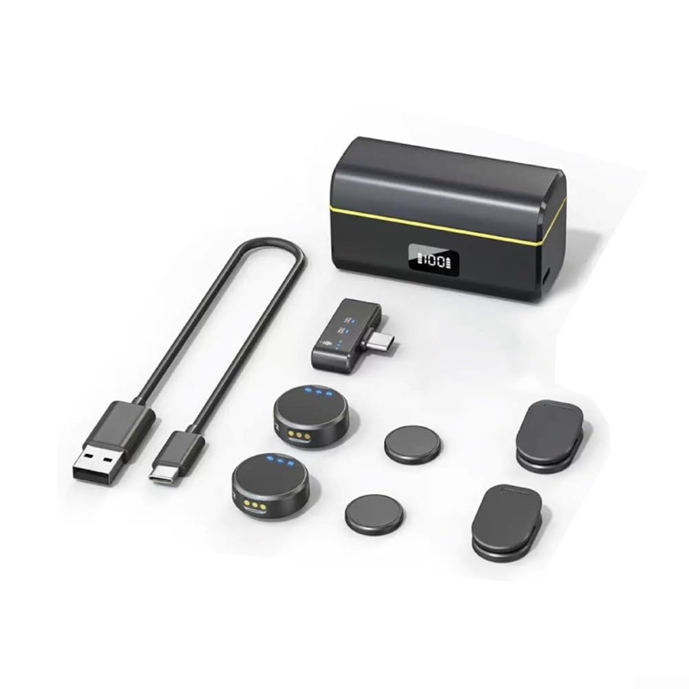 Portable Wireless Microphone For Insta360 X5 & For Insta360 Go Ultra, External Microphones Transmitter Plug-Play With Built-in Noise Reduction