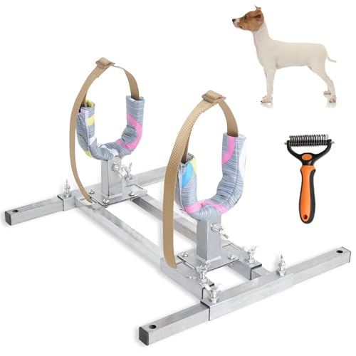 Mezurun Dog Breeding Stand(Multi-Specification) Stainless Steel Dog Breeding Stand,Shoulder height 5.9in-13.8in,Adjustable Dog Breeding Stand for Miniature Dog,Dog Breeding Rack