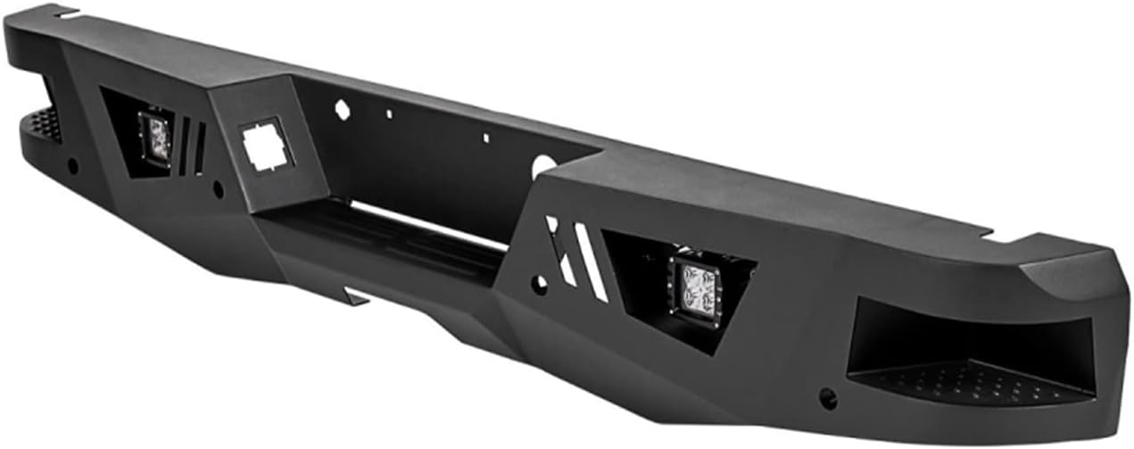 Black Horse Armour Heavy Duty Rear Bumper Includes 1 Set of 4in Cube Lights Matte Black Compatible with 2015-2020 Ford F-150-ARB-F115-KIT