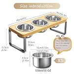Elevated Cat Bowls with 3 Stainless Steel Bowls | 10° Tilted Anti-Vomiting Raised Cat Food Bowl for Small Cats and Puppies Pet Bowl with Stand - Image 4