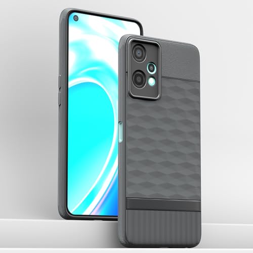 Image of Pikkme Back Cover for OnePlus Nord CE 2 Lite 5G Soft Grip 3D Hexa Cube Texture Silicone Bumper Case (Grey)