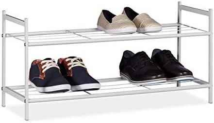 Relaxdays Panca con Scarpiera, Mobiletto Porta Scarpe con Seduta, 2 Ripiani, Moderno, HLP