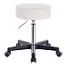 Produktbild 1stuff® Profi Rollhocker Drehhocker Squash - Sitzhöhe ca. 51-71cm - Arzthocker Arbeitshocker Bürohocker Praxishocker Friseurhocker(weiß)
