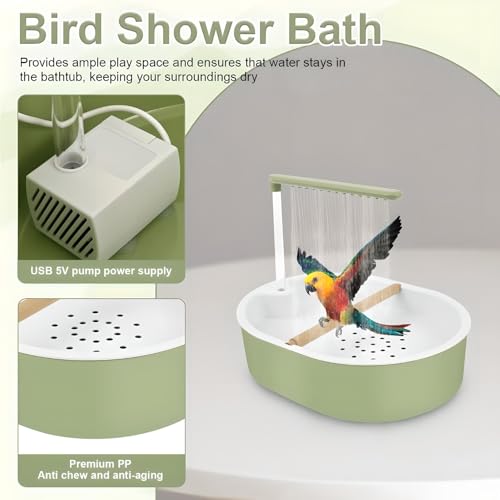 Bomba de agua ajustable en esta ducha automática para pájaros 4