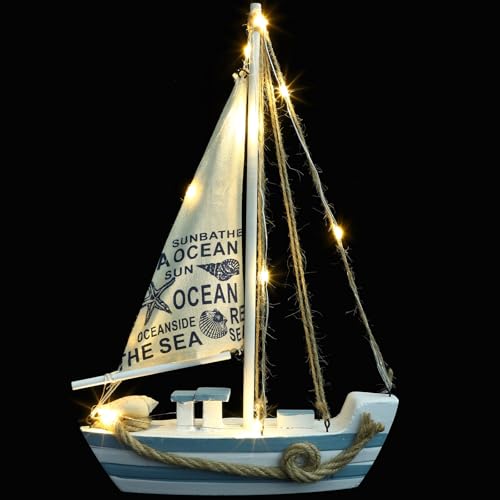 Barco con Luces LED de Madera en Estilo Mediterráneo Tradicional 2