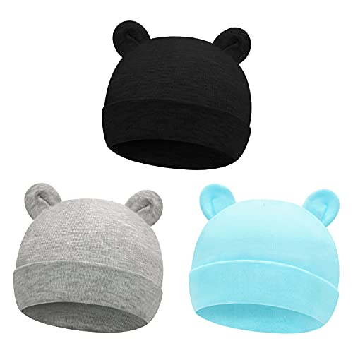 Image of Sarfel Newborn Baby Boy Hats Cotton Baby Beanie Hospital Girl Hat Infant 0-6 Months Unisex