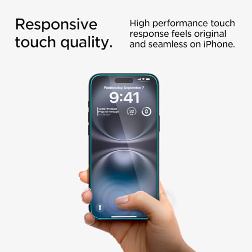 Spigen Tempered Glass Screen Protector [GlasTR EZ FIT - Privacy] Designed for iPhone 16 Plus/iPhone 15 Plus [2Pack]