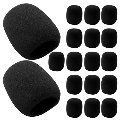 Mobestech 18pezzi Filtro Antipop per Microfono Calza per Microfono in Eva Schermo Antivento Nero Portatile Protezione da Registrazione Vocale Streaming Canto Studio e Palco