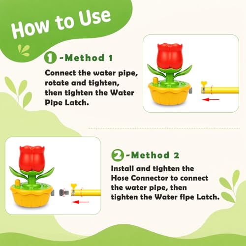 Sprinkler for Kids Outdoor Water Toys: 3 in 1 Flower Toddler Sprinkler Toy by Airyard - Used condition - Image 7