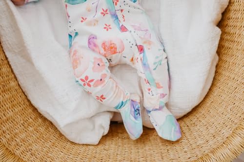 Image of Copper Pearl Zip-Up Footie Baby Pajamas - Soft Newborn Onesies for Boys & Girls, Tag-Free with Two-Way Zipper Baby Sleepers for Newborn - 24 Months, Bloom