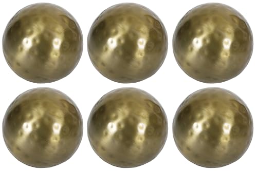 Sweet Summer Living Decorative Balls, Orbs, Spheres Set of 6 Pieces 2.75 inch Bowl/Vase Filler Antique Brass