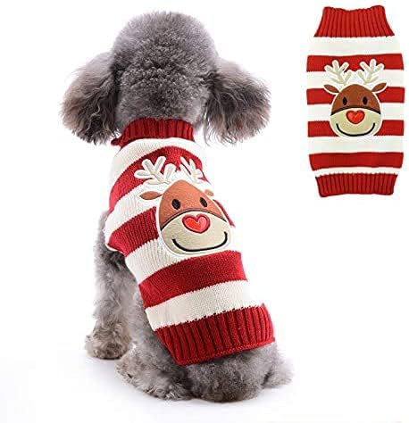 PETCARE Christmas Pet Dog Sweater Holiday Classic ugly Apparel Jumper For Small Medium Dogs,Cartoon Winter Warm Puppy Cat Dog Clothes Knitwear