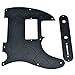 KAISH Diamond Plate 8-Hole Tele Humbucker Pickguard with Metal Diamond Plate Control Plate and Screws for American/Mexican FD Telecaster Black