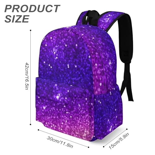 Business Laptop Backpack Travel Rucksack Daypack For Work Men Women Beautiful Purple Bling Glitter Sparkles Pattern Backpack For Camping Outdoor3