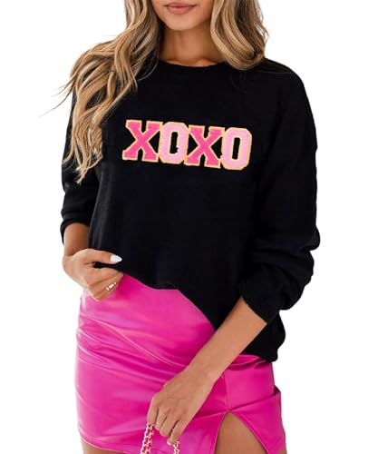 Image of SELINK Women's Holiday Sweater Crew Neck Print Casual Long Sleeve Pullover