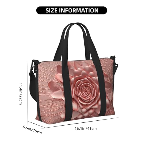 Travel Duffel Bags Personal Item Bag Carry On Luggage Bag Training Handbag Lightweight Waterproof Sports Gym Bag Rose Gold Weekender Bag for Women Men, Black, One Size, Travel Duffle2