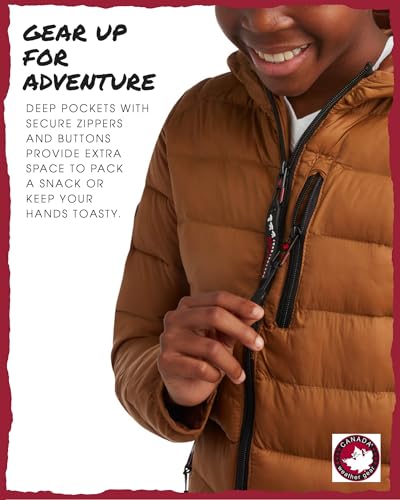 Image of CANADA WEATHER GEAR Boys' Puffer Jacket - Lightweight Packable Bubble Coat, Water Resistant Outerwear Jackets for Boys (8-20)