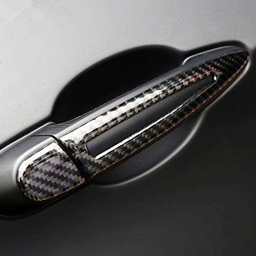 HOTRIMWORLD Carbon Fiber Exterior Car Door Handle Trim Cover 8pcs for BMW X5 X6 E70 E71 2008-2014