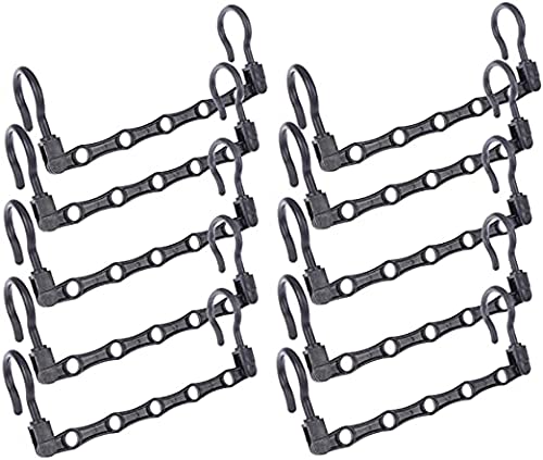 Magic Clothes Hangers, Magic Cascading Hangers, Sturdy Plastic Smart Closet Space Saver Magic Cascading Multifunctional Wardrobe Clothing Organizer for Heavy Clothes, Cabinet, Armoire, 10 Pack