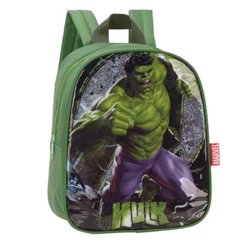 Mini Mochila Bolsa de Costas Hulk Infantil Escolar Creche Passeio Viagem Verde
