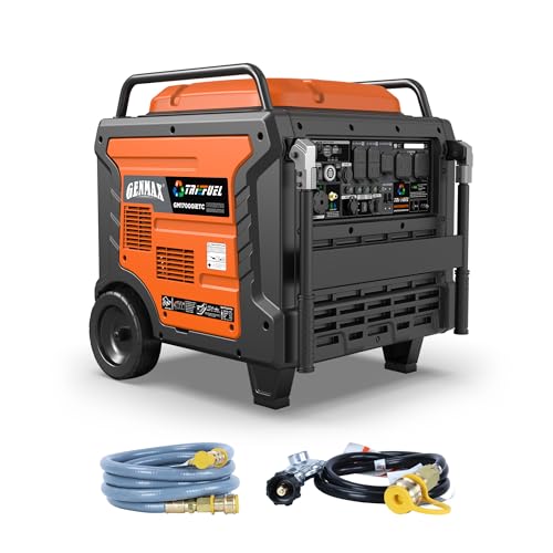 GENMAX 17000w Peak Tri-Fuel Inverter Generator-Features 2-Wire Auto Start/Stop,Ultra-Quiet Tech,CO Sensor,Digital Display&Dual 50A Outlets-Ideal for Home Backup&Construction Sites,EPA/CARB Compliant
