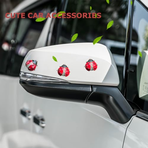 Image of ORIESSE Ladybug Decals Car Decor 3pcs Red Lady Bug 3D Metal Emblem Badge Stickers Girly Women Fun Prank Gift for Bug Lovers