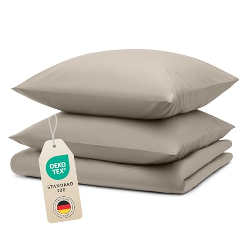 Blumtal Bettwäsche 155x200cm + 2X 80x80cm Kopfkissenbezug - Oeko-TEX zert. Mikrofaser Bettwäsche Set - Mikrofaser Bettbezug bis 95 °C - Deckenbezug...