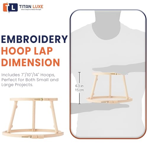 Image of Morgan Embroidery Hoop Lap Stand | 7 inch /10 inch /14 inch No-Slip Portable Embroidery Hoop Holder | Lightweight Circle Design for Sewing Crafters Punch Needle Cross Stitch, Needlepoint, Arts & Craft | Made in USA