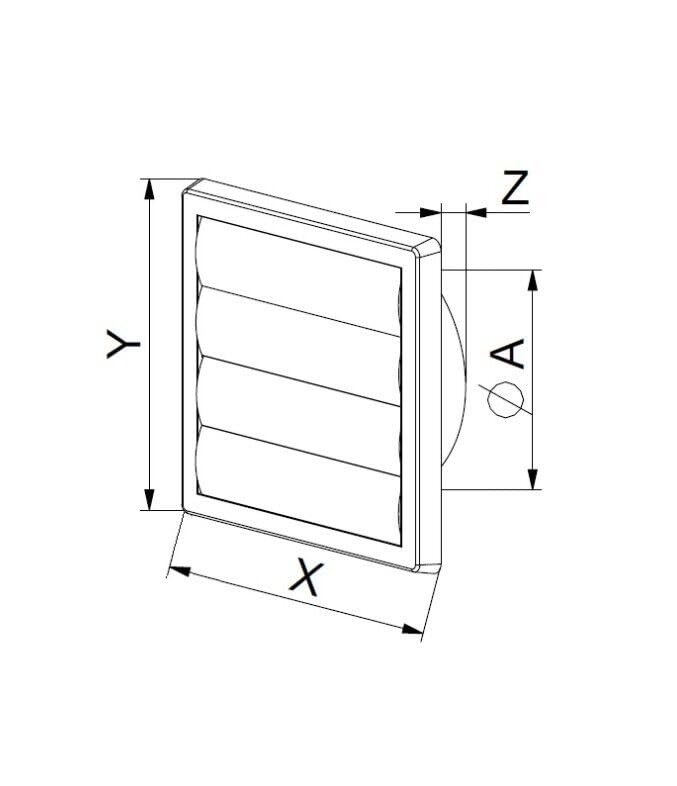 Ducting Gravity Flaps 150mm / 6" Extractor Fan Flappy Outside Air Vent Grille T79, White, 190mm x 190mm / Duct - 150mm - Image 3