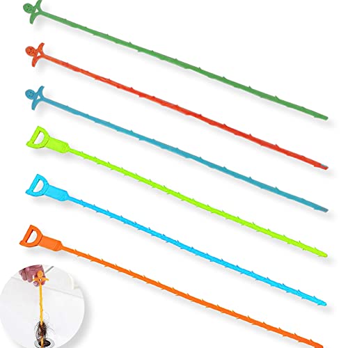 6 unidades de desatascador de desagüe, espiral multicolor, para eliminar la obstrucción, ganchos de limpieza suaves y flexibles para fregaderos de cocina, inodoros Cover