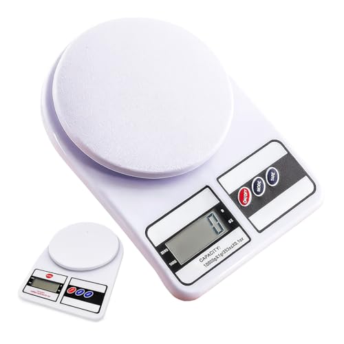 Balança Digital de Precisão de Cozinha Para Uso Domestico e Profissional Fitness ideal para Dietas Treinos Alimentos Confeitaria Nutrição capacidade máxima 10 kg Branco Premium