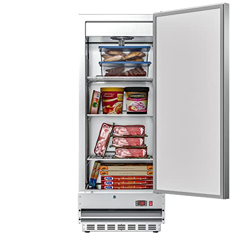 KoolMore Commercial One Door Reach-in Freezer for Restaurant, Cafe, and Cold Food Storage, Stainless Steel Finish, Large 12 Cu. Ft. Capacity, Heavy Duty Kitchen Use (RIF-1D-SS12C)
