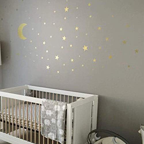 110Piezas Estrellas Vinilo Decorativo Pared Negro miniatura 4