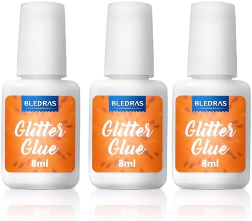 Bledras Glitzer Tattoo Kleber 3 Pcs | Körperkleber und Hautkleber für Glitzertattoos, Hautfreundlich und Sicher Glue (24ml)