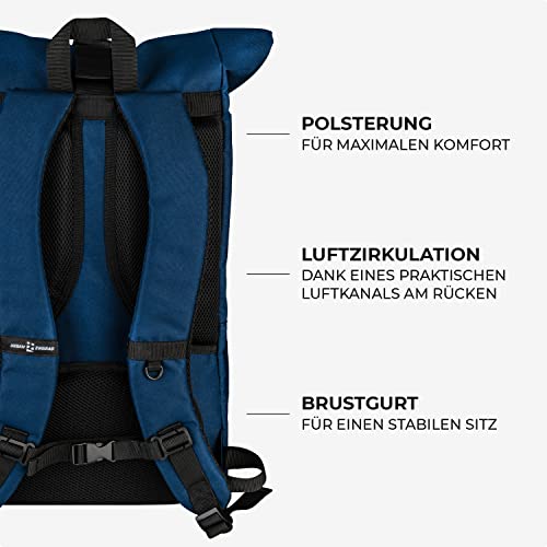Rucksack 35 Liter Urban Zweirad Rollrucksack Rolltop für Freizeit und Schule