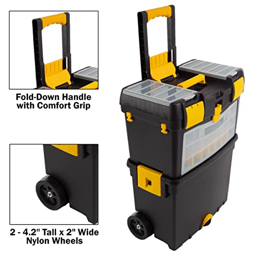 Rolling Tool Box with Wheels, Foldable Comfort Handle, and Removable Top – Toolbox Organizers and Storage by Stalwart by Stalwart - Image 5