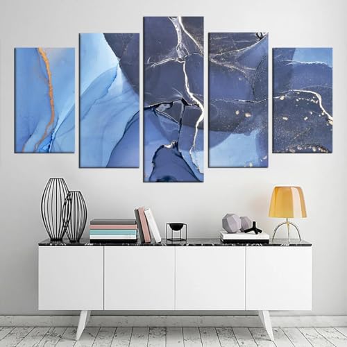 Affiche decoration murale salon poster mural bleu 200x100