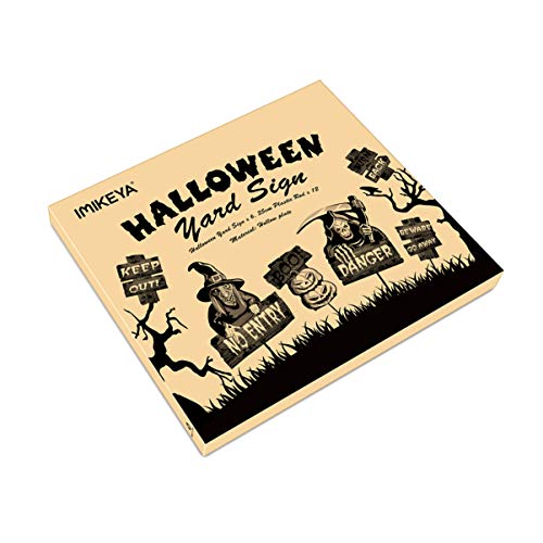 IMIKEYA 【2020 mais recente】 Placas de quintal para Halloween, avisos, estaca de quintal para Hallowe