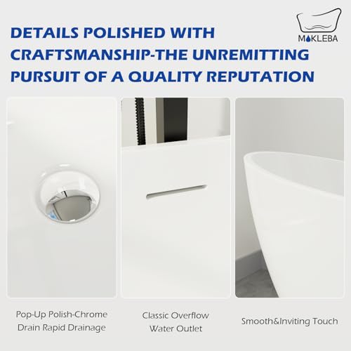 Image of 62 inch Lucite Acrylic Freestanding Bathtub, Double Slipper Shape Contemporary Soaking Tub with Toe-tap Chrome Drain, Slotted Overflow, cUPC Certified, Glossy White