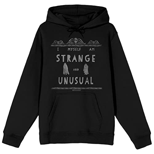 Bioworld Beetlejuice I Myself Am Strange And Unusual Long Sleeve Mens Black Hooded Sweatshirt-XXL