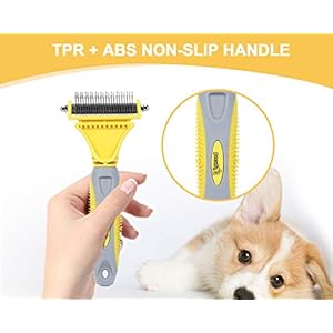 Pecute-Pet-Grooming-Brush-Double-Sided-Undercoat-Rake-Dematting-Comb-Dematting-Tool-for-Dogs-Cats-Great-for-Detangling-Matted-or-Knotted-Undercoat-Hair - Cucciolini Doodles   Pecute-Pet-Grooming-Brush-Double-Sided-Undercoat-Rake-Dematting-Comb-Dematting-Tool-for-Dogs-Cats-Great-for-Detangling-Matted-or-Knotted-Undercoat-Hair