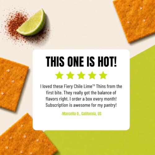 Image of Every Body Eat Gluten Free Crackers, Fiery Chile Lime - Spicy Snacks, Vegan Snack Crackers, Dairy Free, Seed Oil Free (Pack of 2), 4 oz Bags