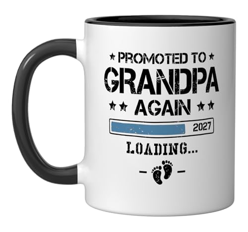 Taza cerámica Promoted to Grandpa Again 2027 11 oz miniatura 1