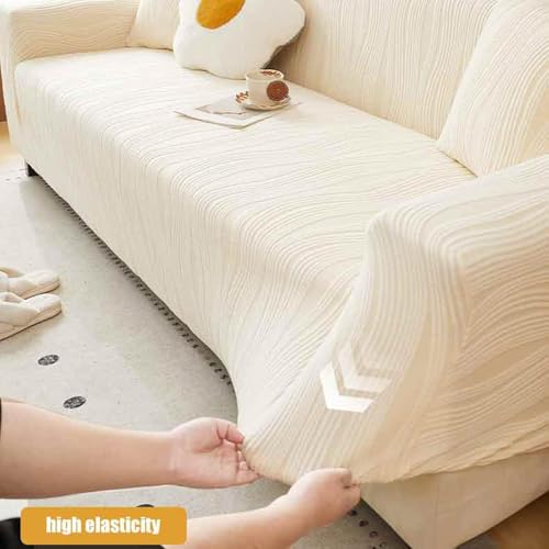 Housse de canapé d'angle anti-chat: protection stretch 5 places gris clair - 7