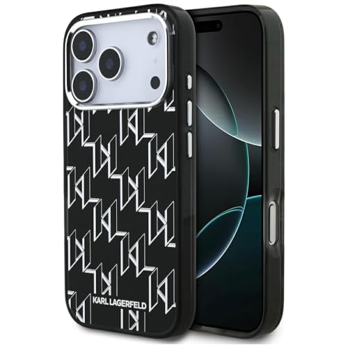 Coque MagSafe iPhone 17 Pro Karl Lagerfeld noire anti-rayures IML monogramme