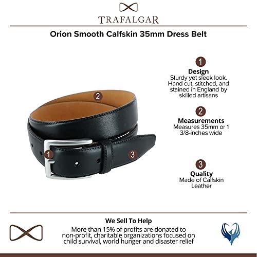 Trafalgar Men's Calfskin Dress Belt - 1 3/8 inches wide (35mm) - The Orion Belt2